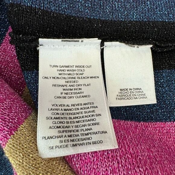 Rachel Roy Dark Pink Stripe Metallic Pencil stretch Skirt Pink Size M NWOT - Picture 4 of 7